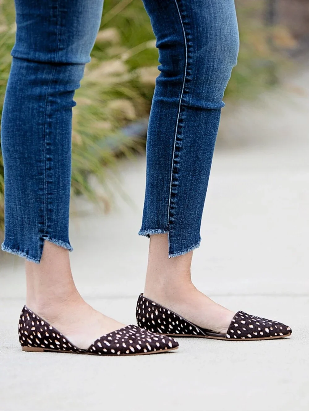 J. Crew Pointed D'Orsay Flats in Brown Leopard Spot Size 7.5